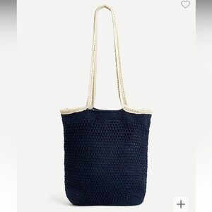 J.Crew Crochet Market Bag-NWT- Navy/Ivory